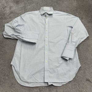 Charles Tyrwhitt Classit Fit Dress Shirt Mens 16/34 White Blue Check Cotton Work
